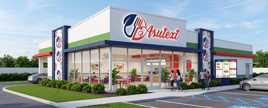 Asutext Fresh Food modern restaurant building exterior