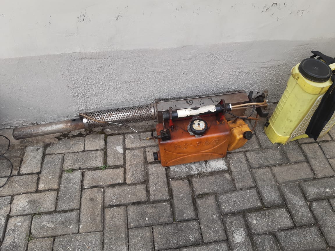 Professional fumigation sprayer machine on pavement