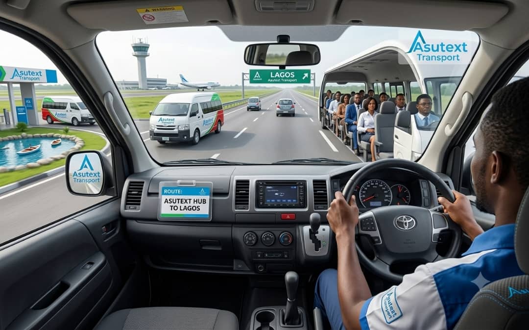 Asutext transport passenger ticketing queue and bus park logistics